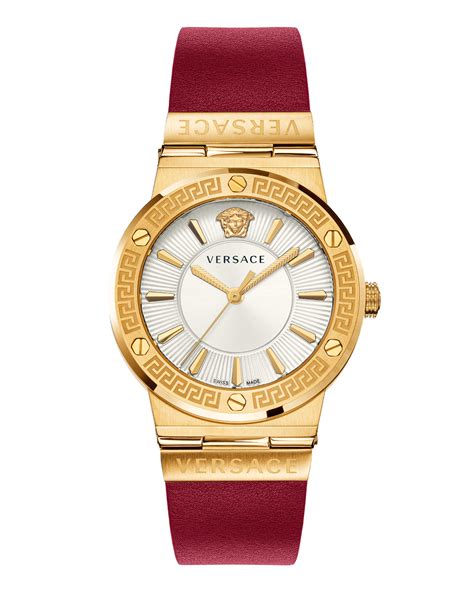 versace ladies greca icon watch|versace greca leather strap.